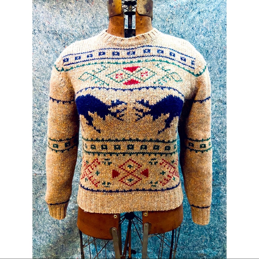 Vintage Lands End Deer Sweater